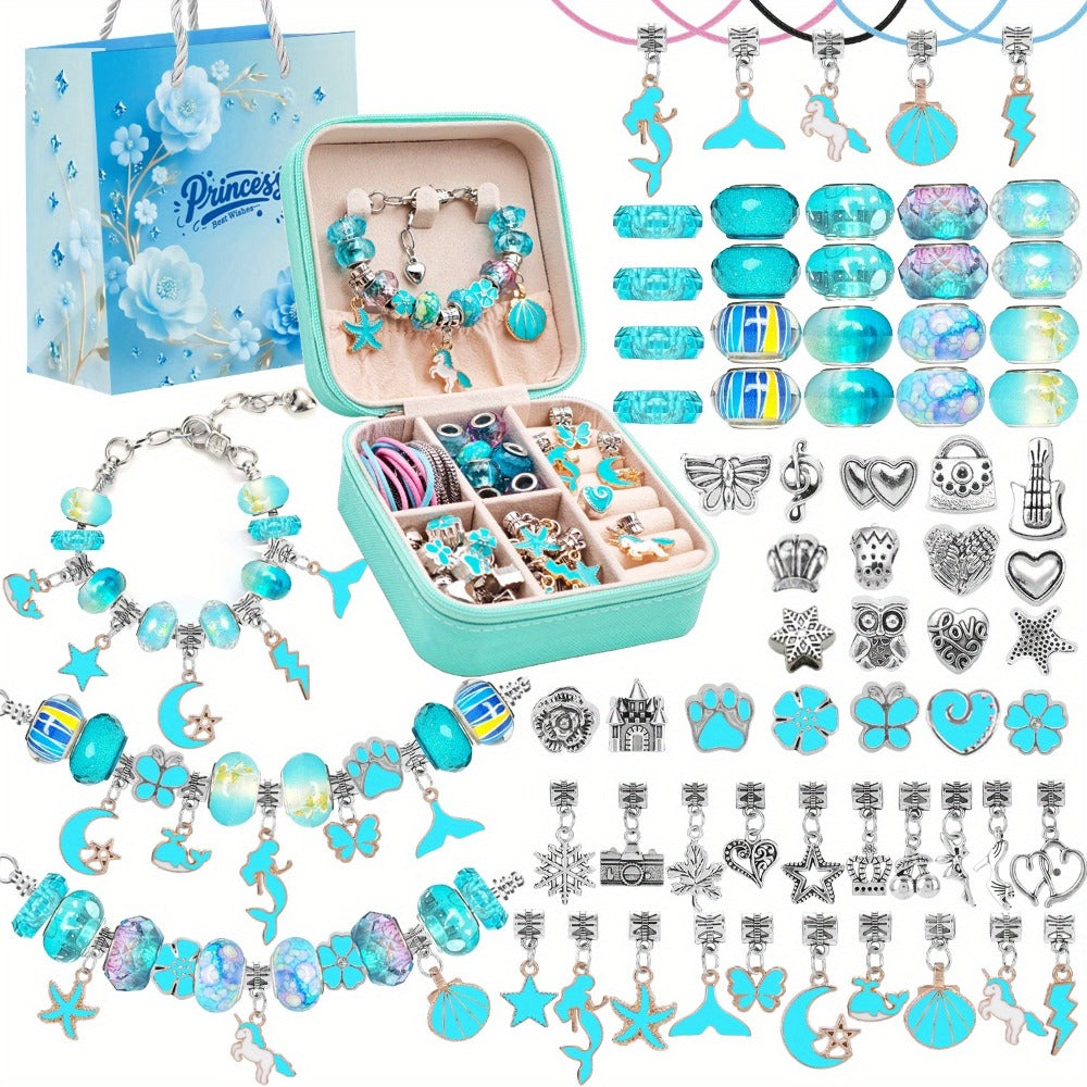 DIY Beaded Bracelet Making Kit, 7 Styles, Unicorn & Mermaid