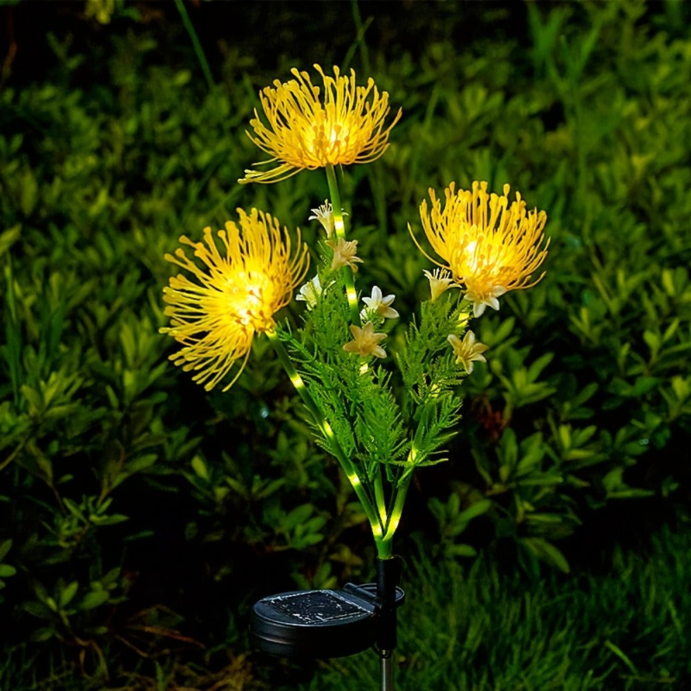 Solar Powered Flower Garden Lights 2-Pack – 3-Head Outdoor Lawn Simulation Shore Flower Stake Lights for Courtyard, Garden, Pathway & Landscape Decoration