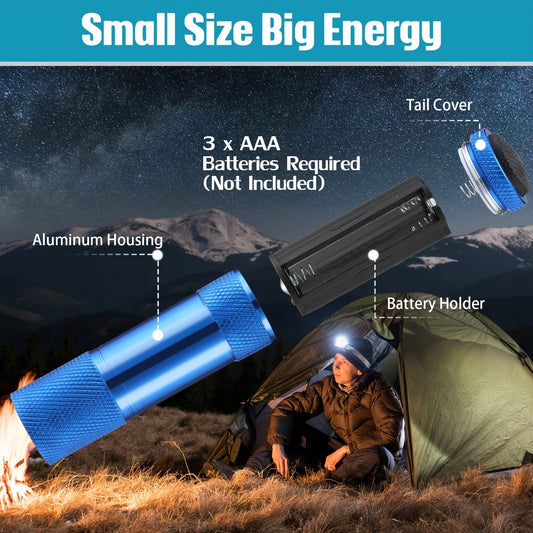 Mini LED Flashlights, 48-Pack Aluminum Alloy Set with Lanyards and Batteries
