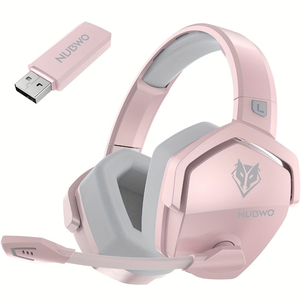 2.4GHz Wireless Gaming Earphones NUBWO G06, 7.1 Surround Sound, 23ms Ultra-Low Latency, 100H Battery, Dual Directional Mic, PC PS5 Console Mobile Compatible, Bluetooth & Wired Modes, Black