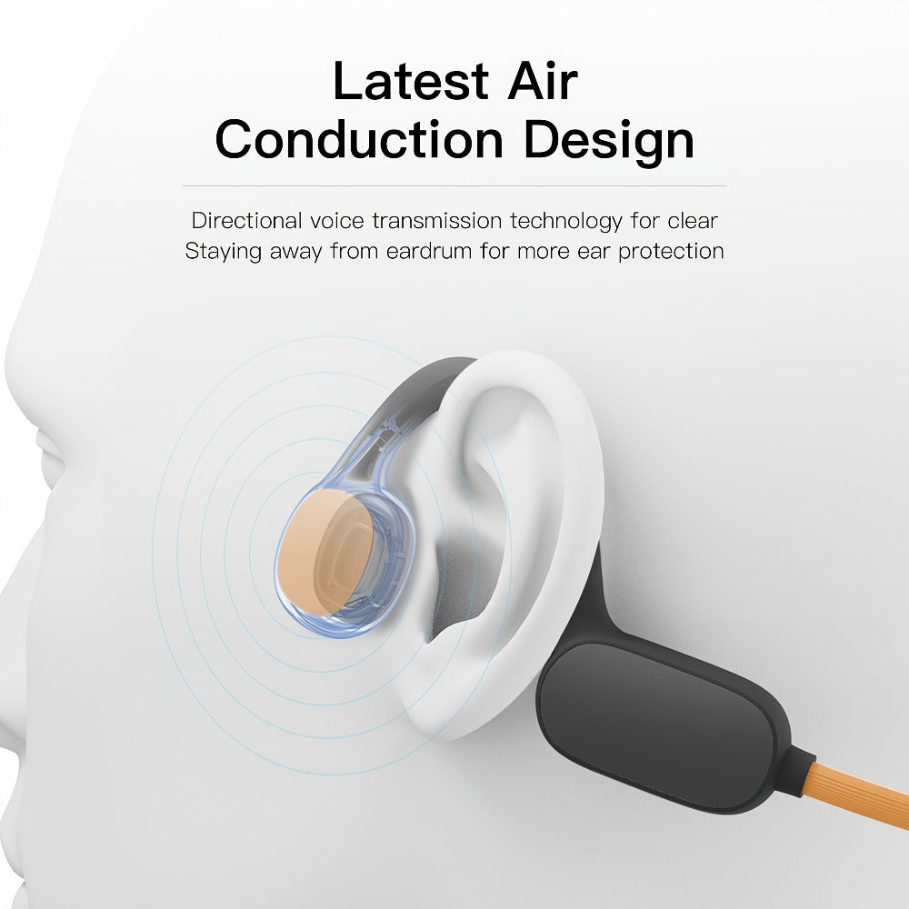 Kids Open Ear Headphones Air Conduction Wireless Bluetooth Headset Mic 20H Playtime Safe Hearing Protection Stereo Sound School Sports Outdoor Children Earphones Orange Red Green