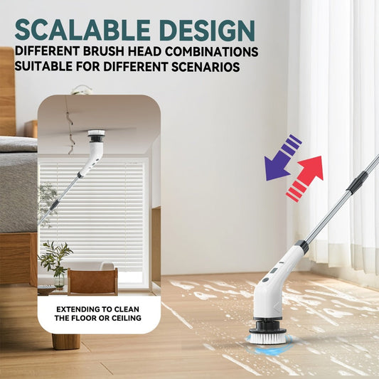 Electric Cleaning Brush with Telescopic Handle, 7-in-1 & 14-in-1 Options