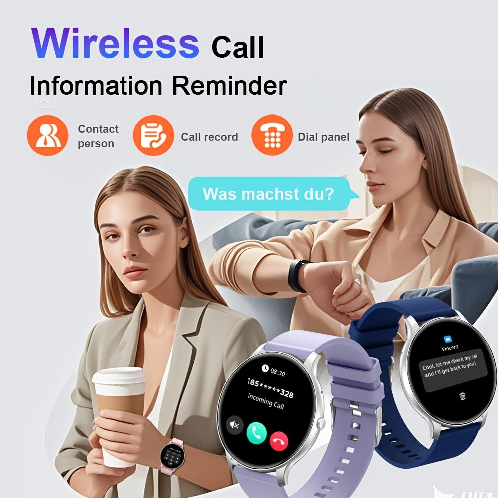 IP68 Waterproof Fitness Tracker Smartwatch, SIM-Free Wireless Calling, Music Control, Step Counter Pedometer & Distance Meter, 100+ Sport Modes, Heart Rate SpO2 Sleep Tracker, Rechargeable Battery – Android & iPhone Compatible