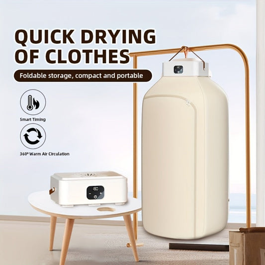 Portable Mini Clothes Dryer 600W with Dual Heat Modes and 1H/2H/8H Timer