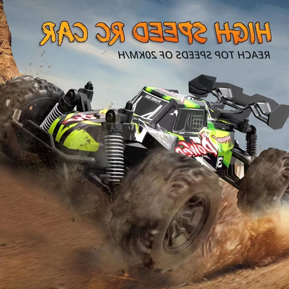 4WD RC Monster Truck with LED Lights, All-Terrain Remote Control Off-Road Car for Kids