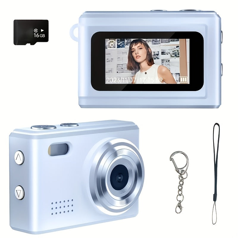 Keychain Mini Digital Camera 16X Zoom Autofocus & Shock-Proof | 2.8-Inch Screen Point-and-Shoot Cam for Travel & Vlog – Ideal Birthday Gift for Adults, Friends & Beginners
