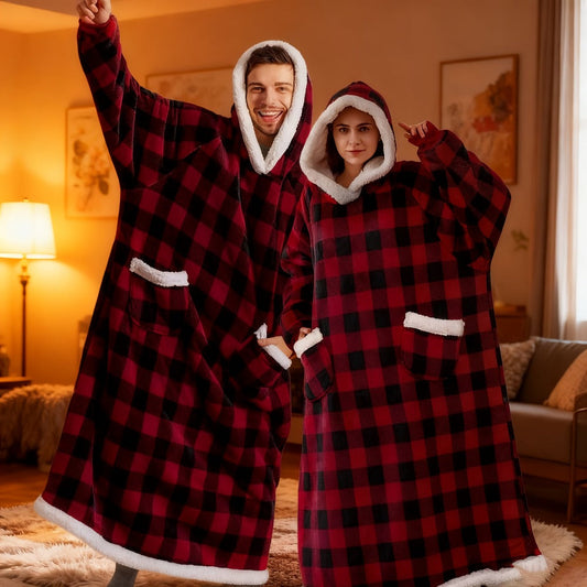 Wearable Hooded Blanket in 400 GSM Flannel Fleece, 4 Color Options