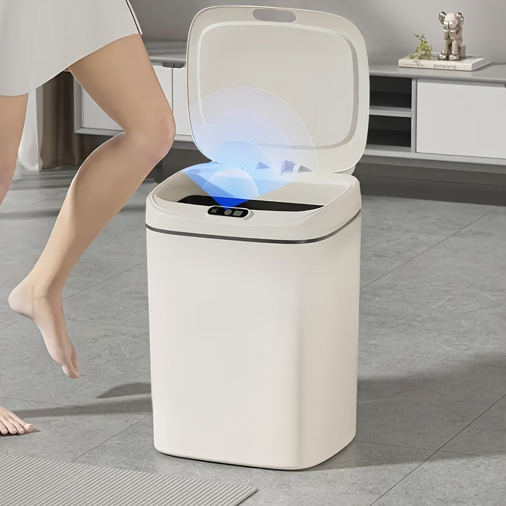 Motion Sensor Trash Can Silent Slow-Close Lid – Touchless Infrared Auto Open, Touchpad Control, Battery Operated | 2.91 Gal Mini & 4.49 Gal | Home Office Kitchen Bathroom Bedroom