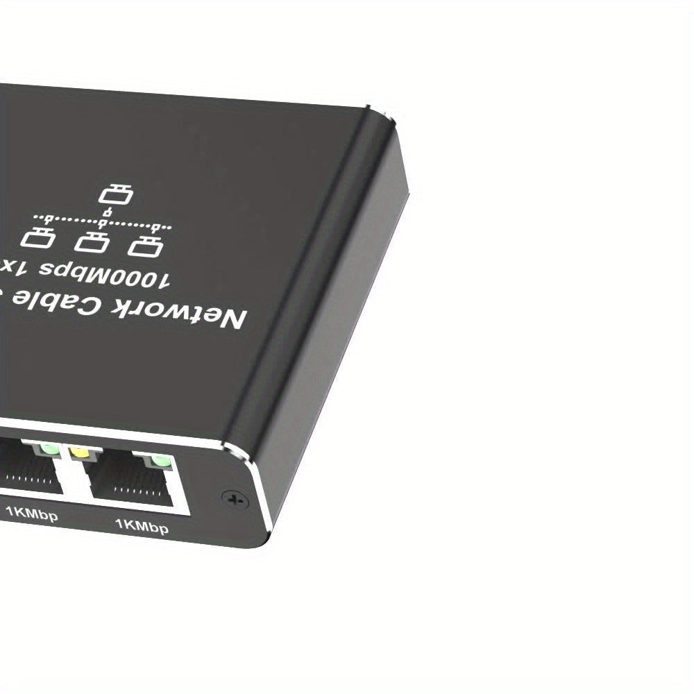 Gigabit Ethernet Splitter 1 to 3 – 1000Mbps PoE Network Splitter, 1 In 3 Out RJ45 Adapter for PC, Laptop, Router, TV, Starlink | Cat5/5e/6/7/8 Compatible, USB Powered, No Config Needed