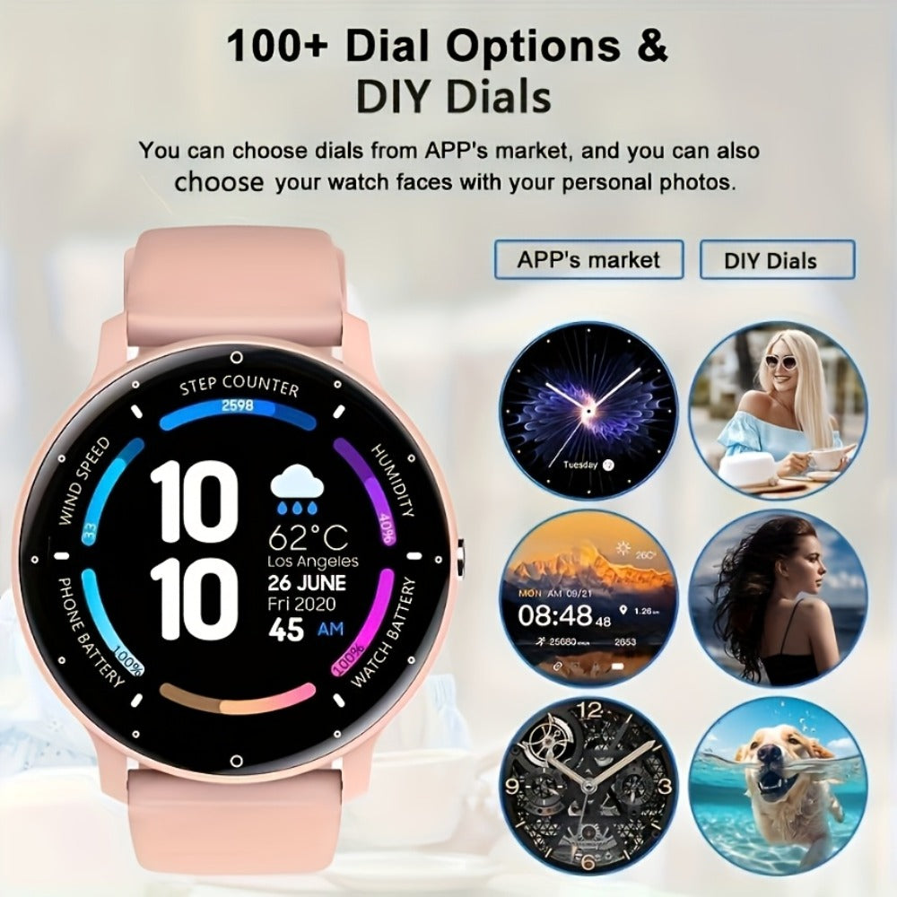 Built-In Speaker Smartwatch HD Voice Calls Weather Alerts Message Push – Large Screen Multi-Function Fitness Tracker for Men Women iPhone Android Silver Black Pink Golden Gift