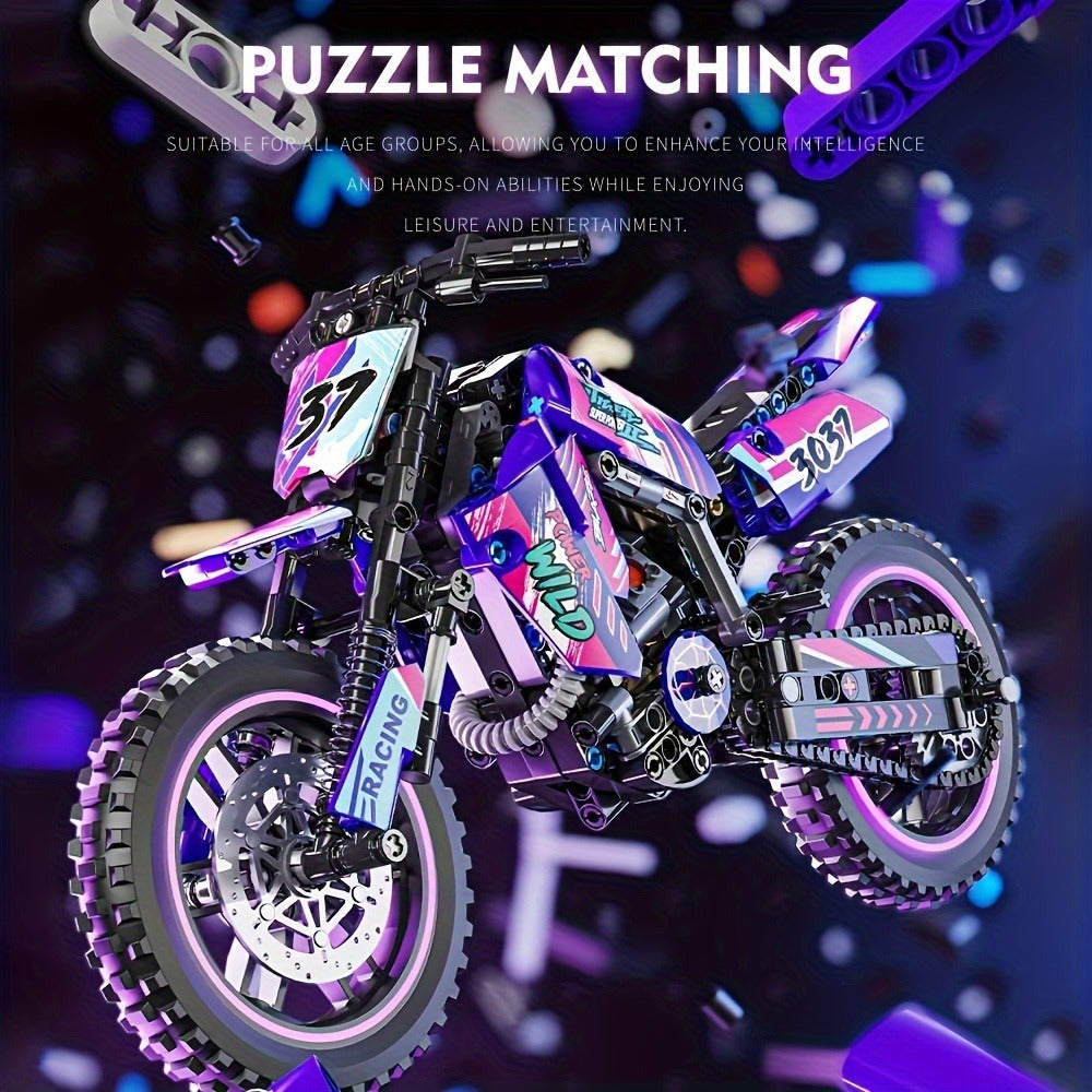 Motorcycle Building Block Set RB0084, 476 Pcs Collectible Motorbike Display Model Kit