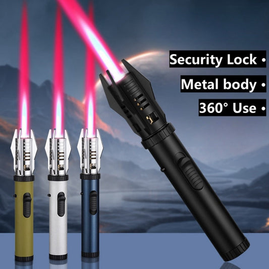 Turbo Torch Lighter with Adjustable Red Jet Flame, Metal Body & Safety Lock, 4 Colors