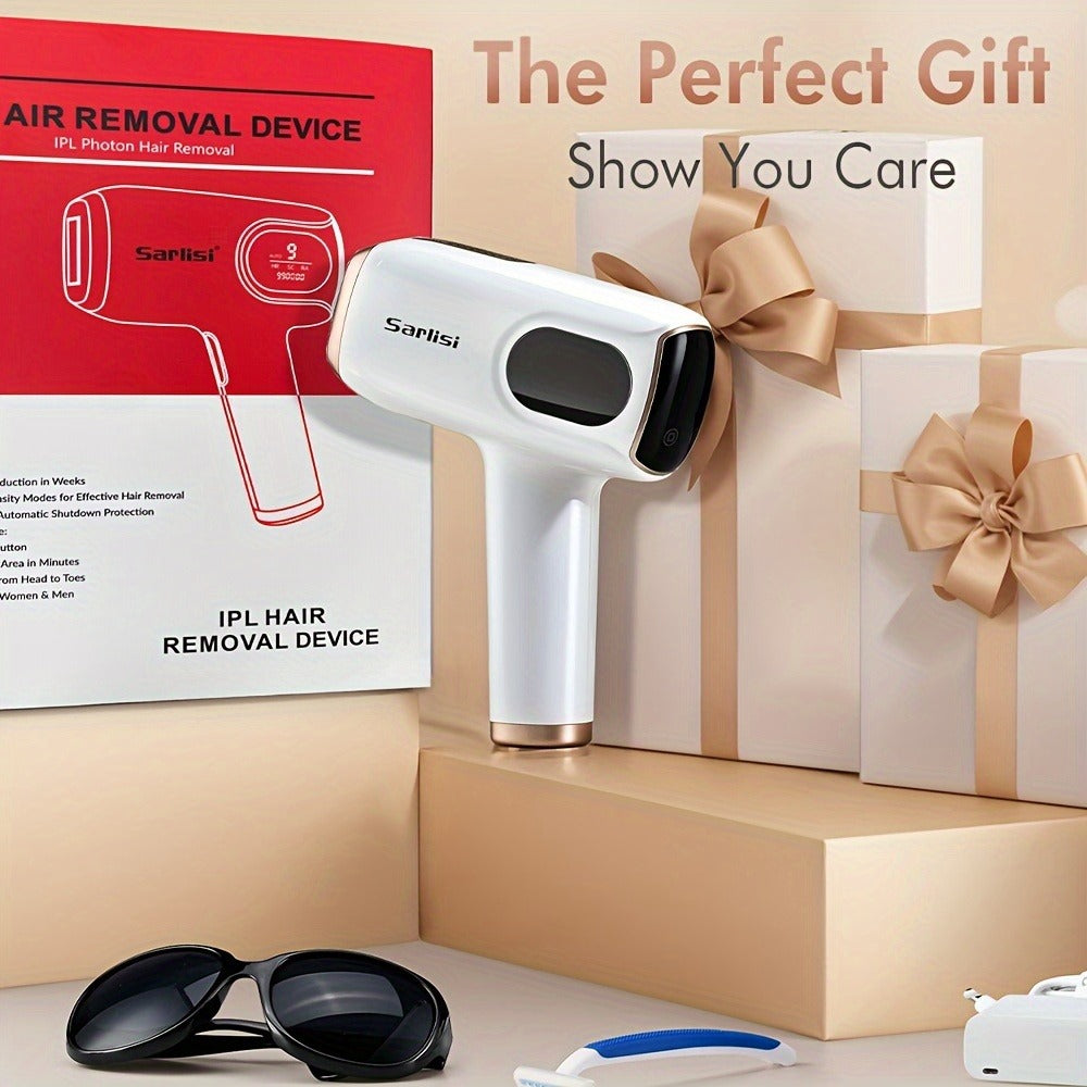 IPL Hair Removal Device 9-Mode Auto Flash for Women & Men – Painless Permanent At-Home Laser Hair Remover for Face Legs Underarms Bikini Line Arms Back Chest Full Body