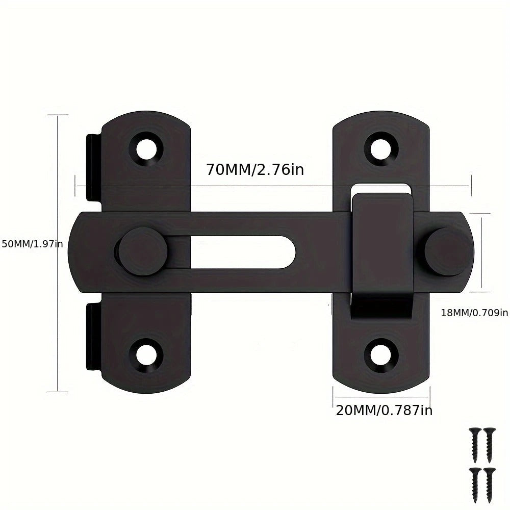 Stainless Steel Door Bolt Lock 180° Flip Latch – Set of 4 Heavy Duty Security Locks with 2 Keys for Garage Stable Bathroom Outdoor Gate Shed Fence Home Door