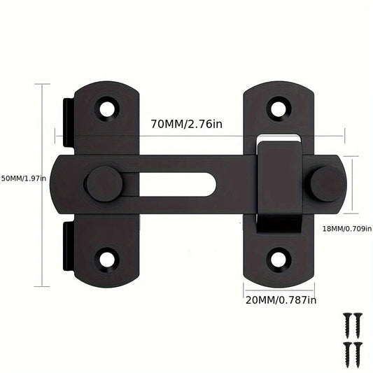 Stainless Steel Door Bolt Lock, 180° Flip Latch, 4-Pack, 2.76 × 1.97 Inches
