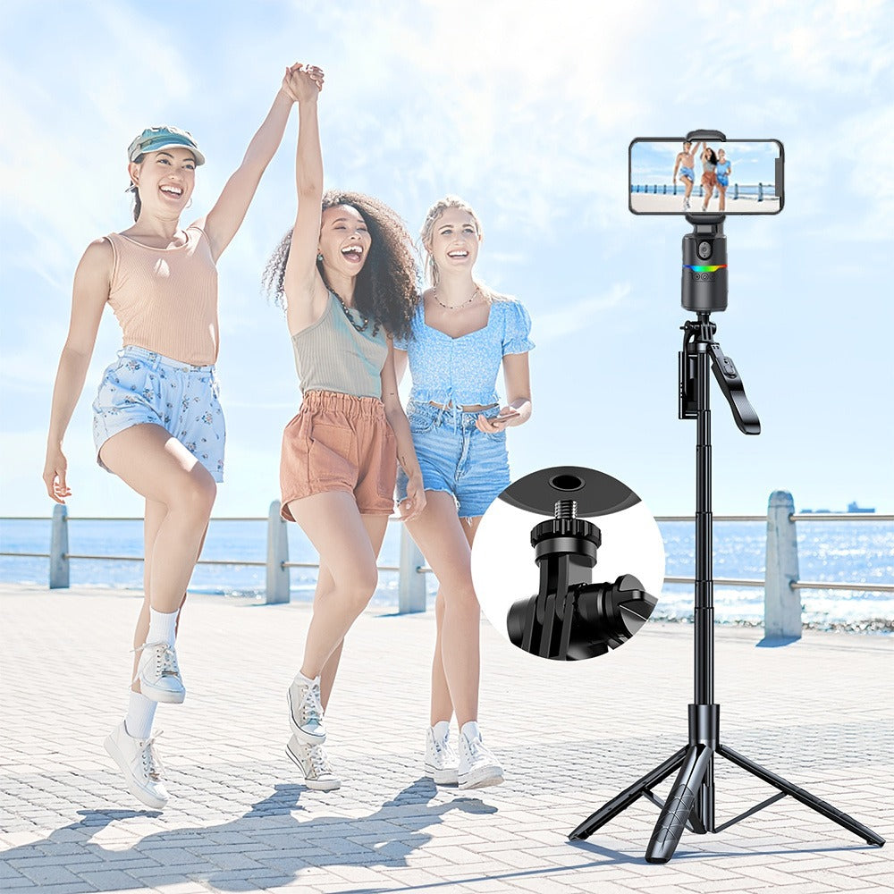 Auto Tracking Tripod with Detachable Remote & Rechargeable Battery – No App Needed, 360° Smart Phone Holder for TikTok, YouTube, Live Streaming, Fitness & Solo Content Creation