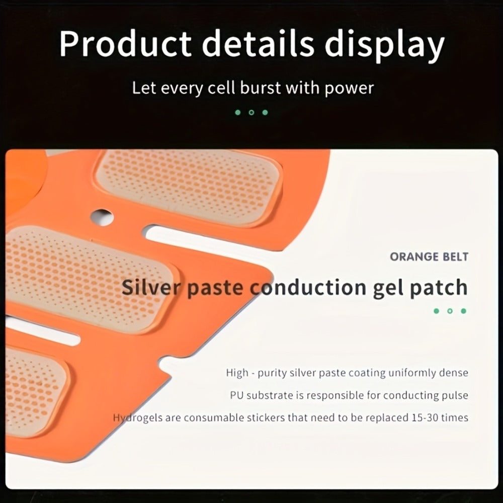 EMS Muscle Stimulator Fitness Massage Belt 6 Modes 18 Intensity Levels USB Rechargeable Low Frequency Physiotherapy Abdominal Toning Body Massager