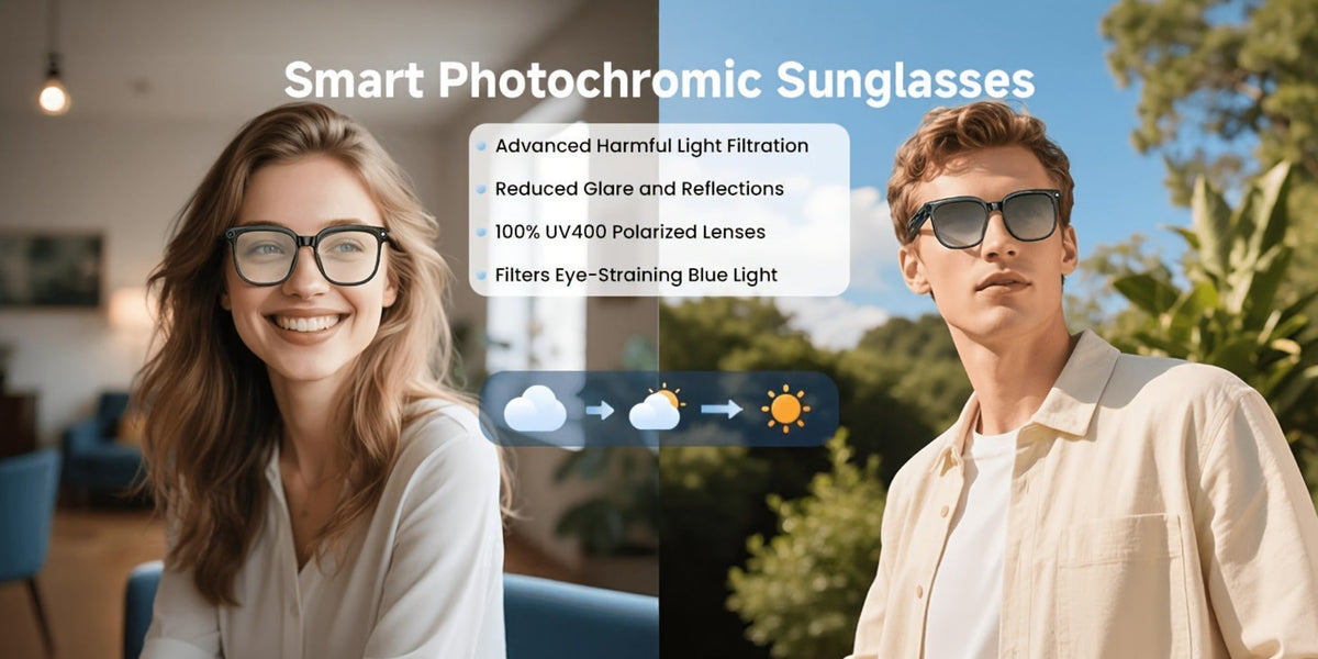 AI Translation Glasses with Camera 8MP HD Video & Photochromic Lenses – Voice Assistant | Object Recognition | Hands-Free Music & Calls | Wireless Smart Eyewear for Travel Business Daily Use | Tech Gift