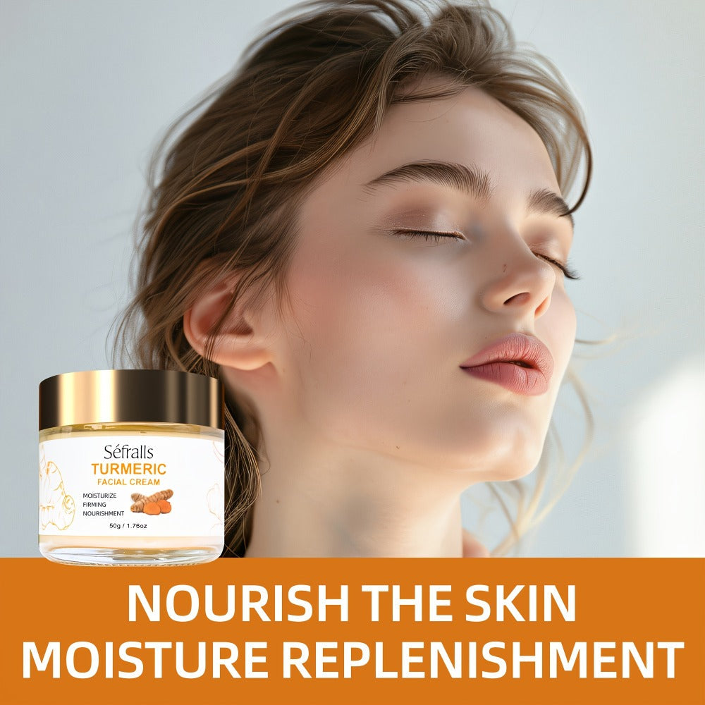 Turmeric Skincare Set 3 Pcs - Turmeric Face Cream, Facial Soap & Essential Oil Kit for Deep Pore Cleansing, Brightening & Moisturizing, Oil Control Skin Care Gift Set for Women & Men