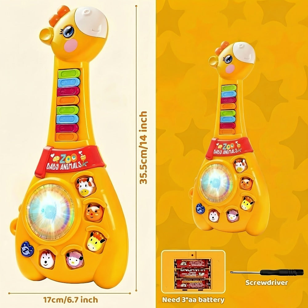 Giraffe Guitar Musical Toy with Piano Keys, Animal Sounds and Lights
