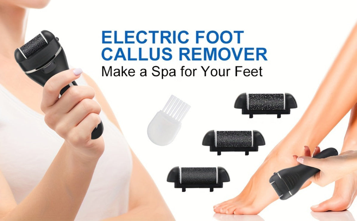 Electric Foot File 14-in-1 Rechargeable Pedicure Kit 3 Roller Heads Dead Skin Callus Remover Portable Foot Scrubber Professional Foot Care Tool for Women Men Black White Silver