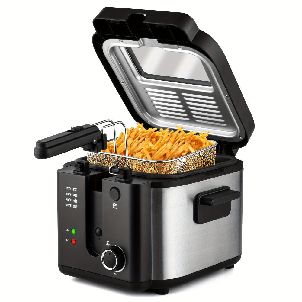 Deep Fryer 1500W Electric – Non-Stick Stainless Steel Frying Pot with Adjustable Temperature Control & Frying Basket, 1.5L / 2.5L / 3L / 5L / 6L Capacity for Home Kitchen
