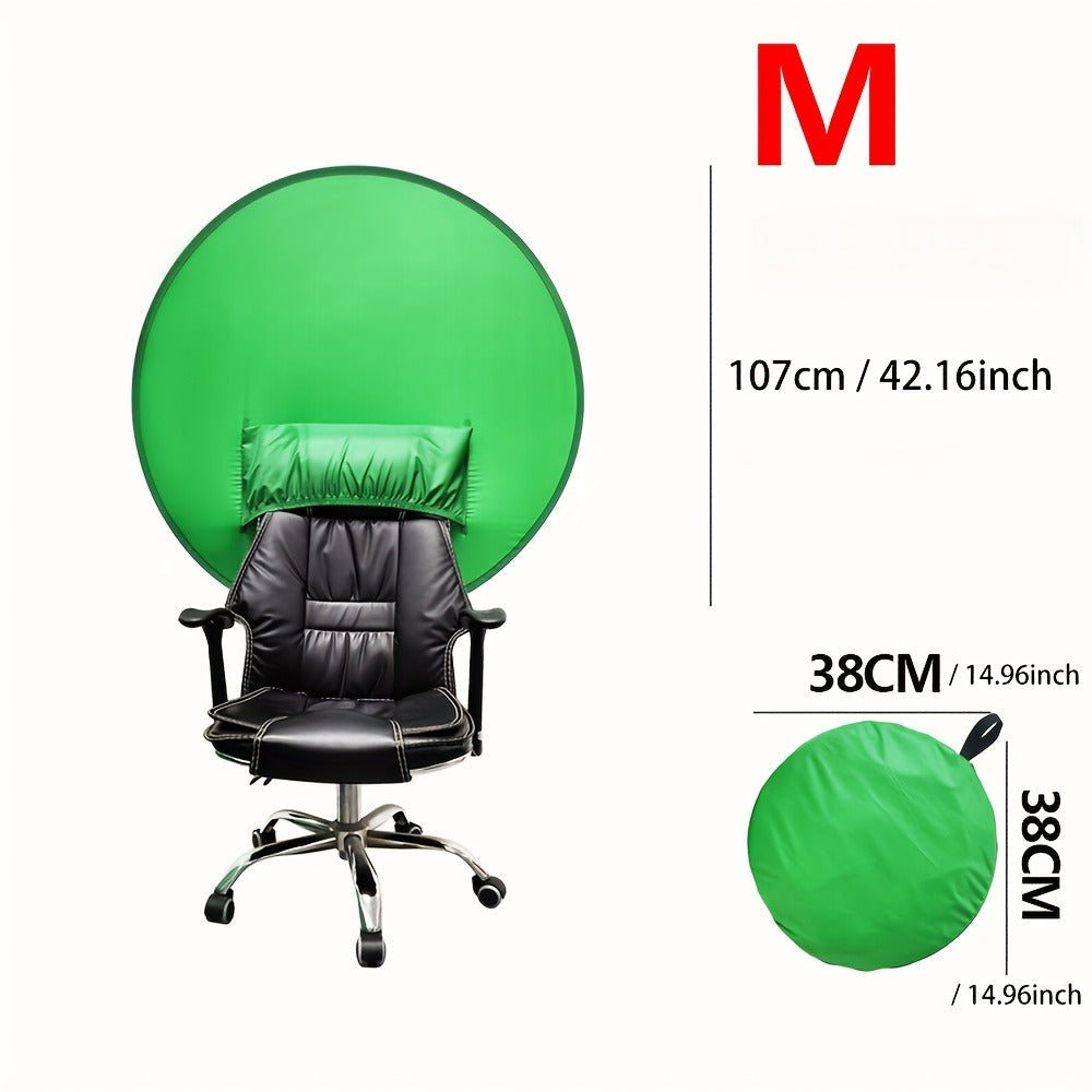 Chair Mount Green Screen Backdrop Collapsible Chroma Key Background for Streaming Vlogging Video Calls Zoom Portable Wrinkle-Resistant Polyester Easy Setup for Home Studio Content Creators