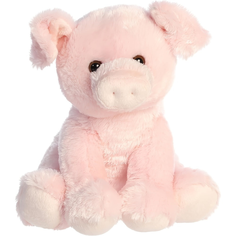 Pink Pig Plush Toy with Big Eyes for Farm Animal-Themed Decor