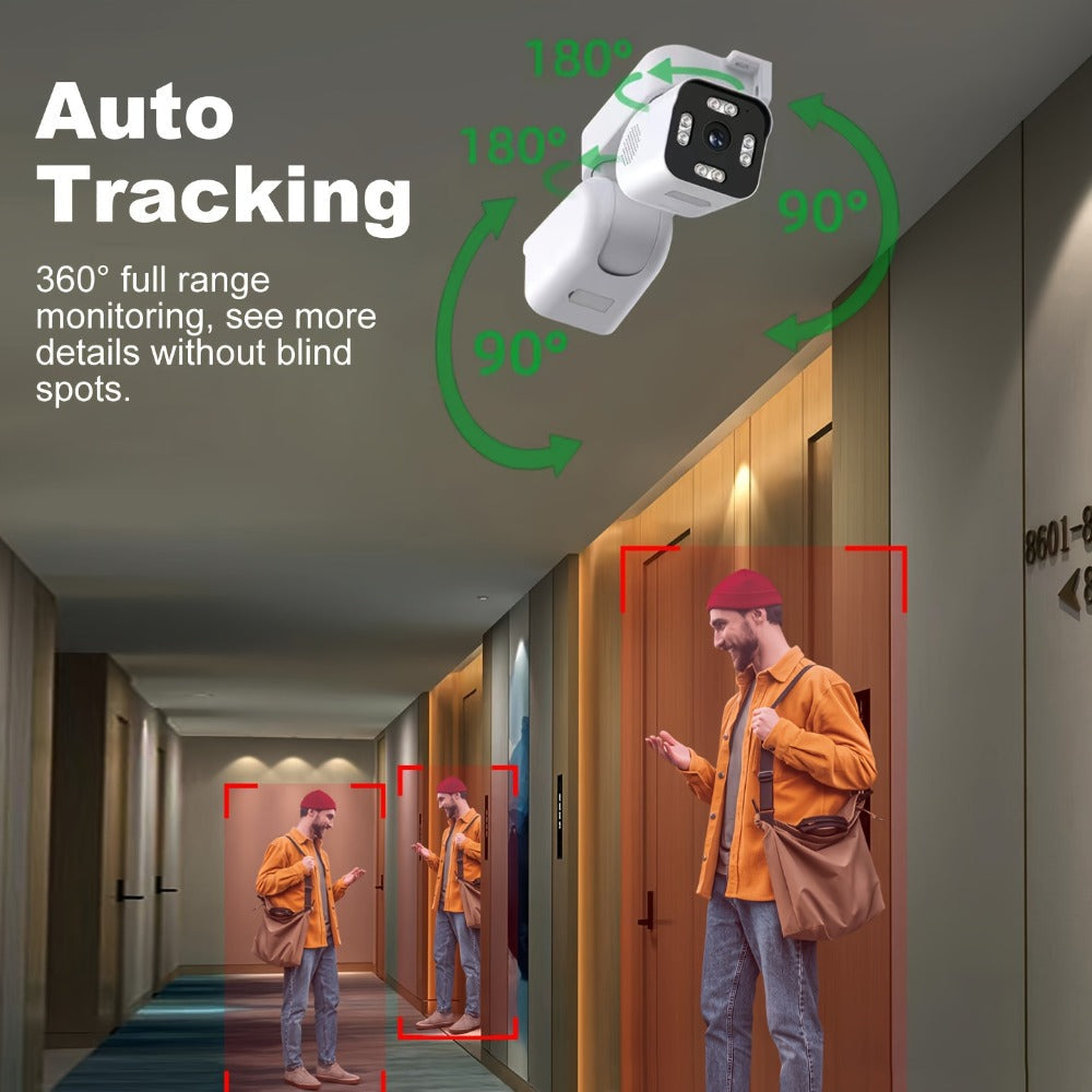 5MP Dual Lens PTZ WiFi Security Camera 360° with AI Motion Detection – Xparkin Full Color Night Vision, Sound & Motion Alerts, Easy Install for Home, Hotel & Commercial Use