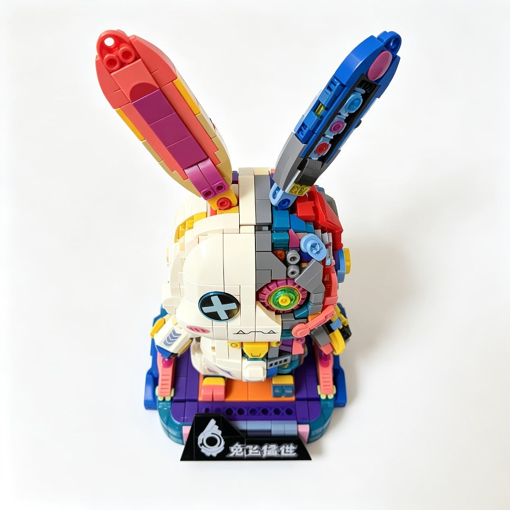Mechanical Rabbit Building Block Display Model, Pink Punk Style