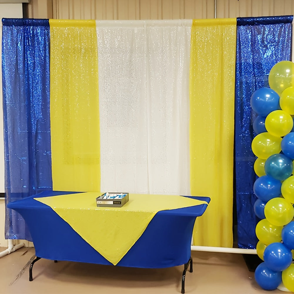 Sequin Backdrop Curtains 2FTx8FT Glitter Photography Background Panels for Party Wedding Birthday Stage Decoration Gold Yellow Shimmer Curtain Set 4 6 10 Panels Available