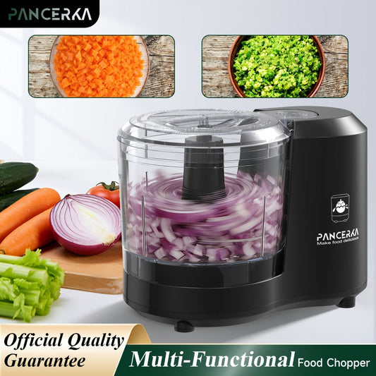 Electric Vegetable Chopper with One-Touch Control for Meal Prep, Black