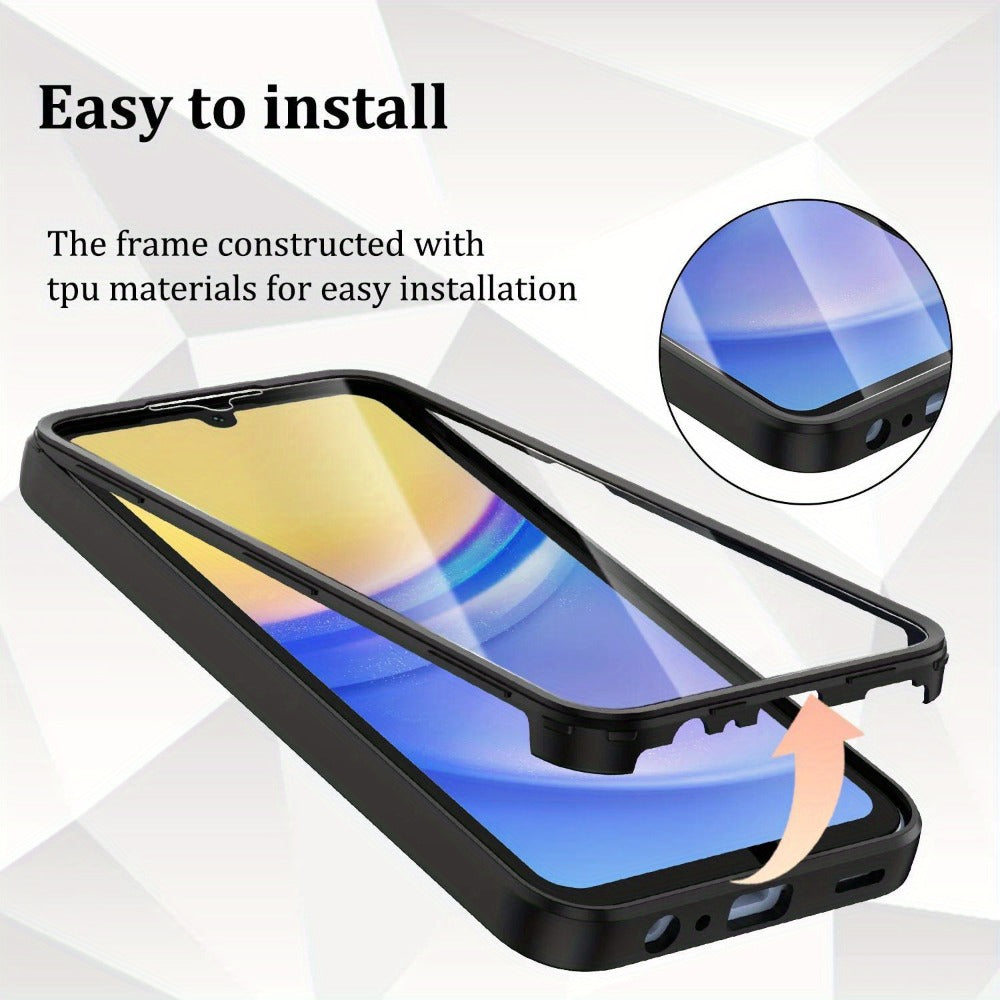 Samsung Galaxy A-Series Rugged Case with Built-In Screen Protector – Full Body Shockproof Phone Cover for Galaxy A15 A16 A17 A36 A37 A56 A57 5G | Heavy Duty Drop Protection