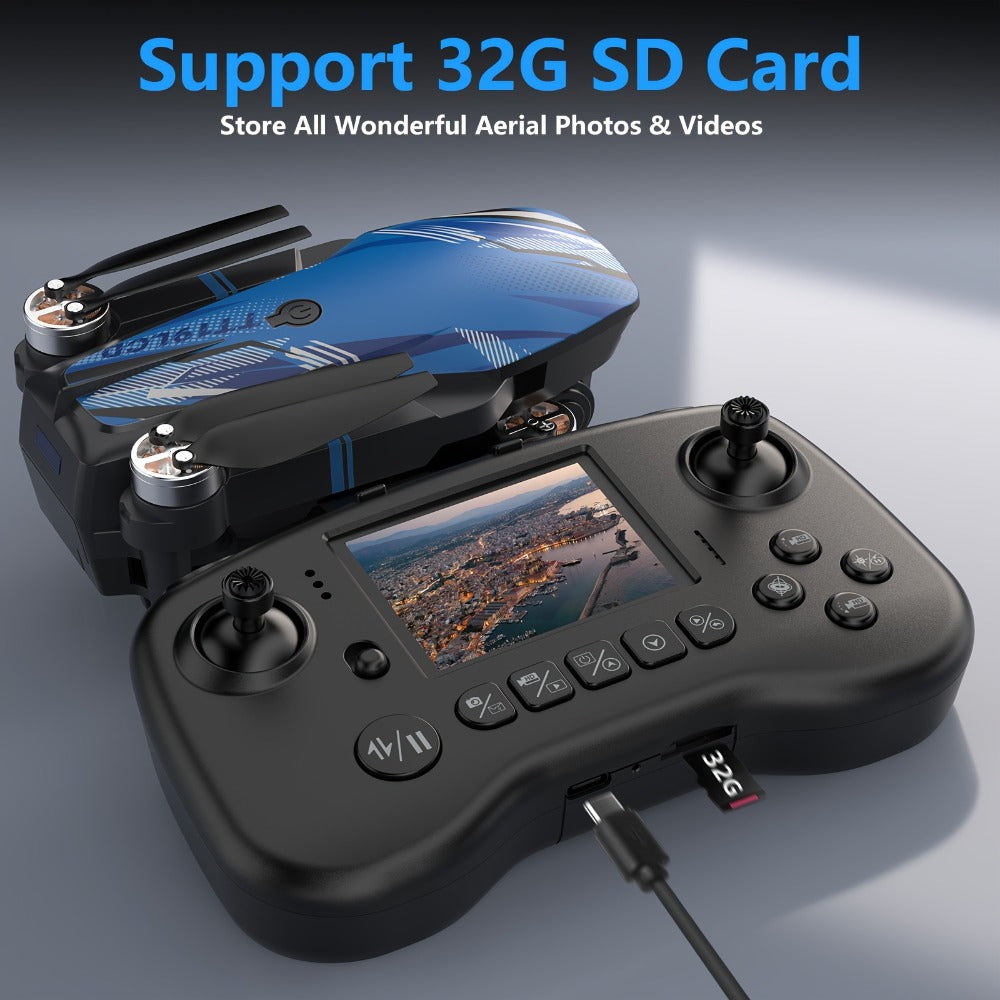 270° Obstacle Avoidance Drone with 2.8" LCD Screen Remote – Dual Cameras Brushless Motor Altitude Hold 3D Flips Headless Mode Foldable RC Quadcopter Beginner Adult Indoor Outdoor Gift for Kids Teens