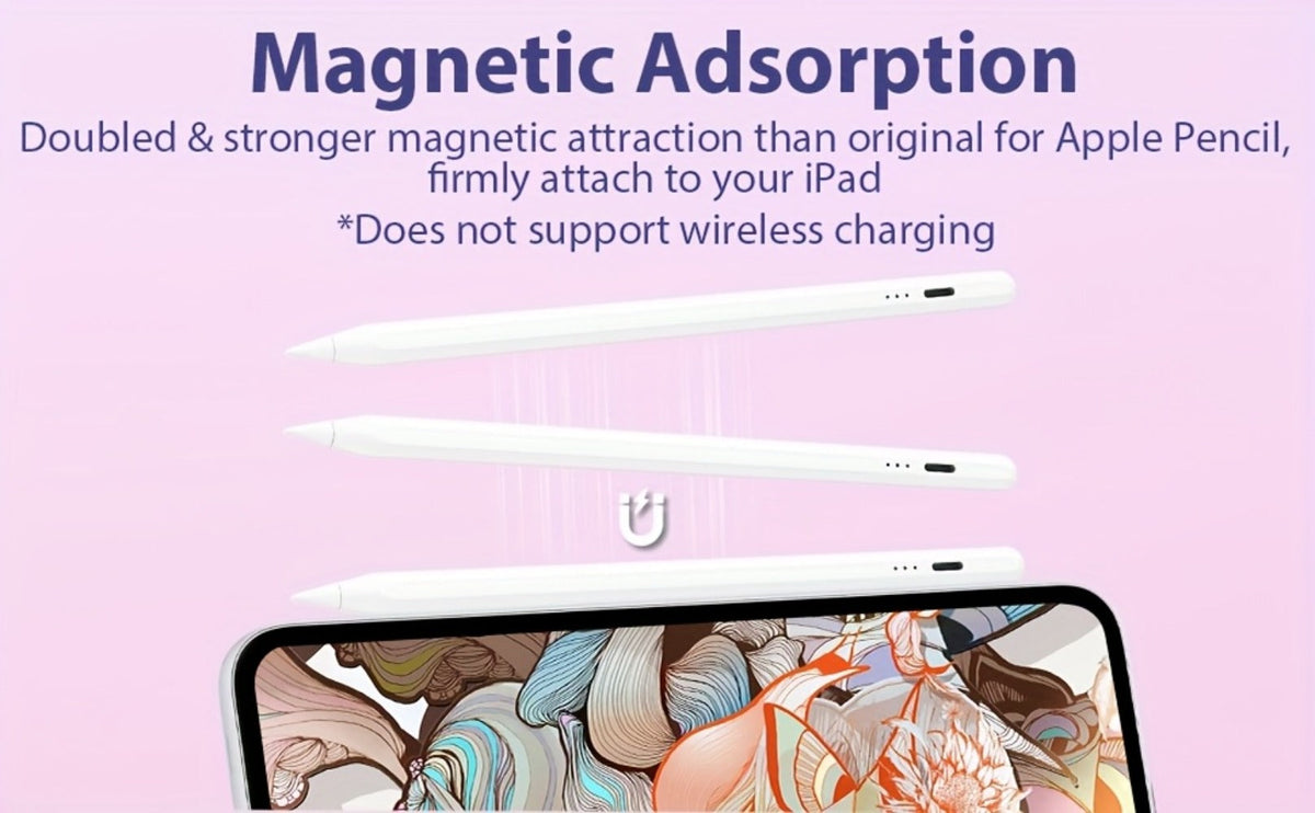 iPad Pencil 2nd Generation Magnetic Wireless Charging – Compatible with iPad Pro 11"/12.9", Air 3/4/5, Mini 5/6, iPad 6-10 (2018–2023), Includes 11 Replacement Tips – Student Gift