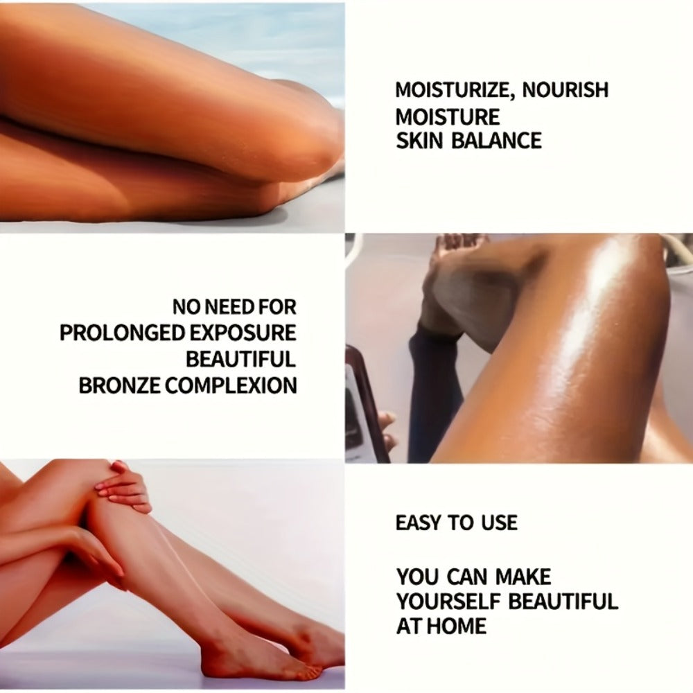 Self Tanning Cream Glycerin Coconut 200ml — Streak-Free Natural Glow Moisturizing Fake Tan Lotion Low-Allergy for Dry Sensitive Skin Beach Outdoor Year-Round Sun-Kissed Tan Women Men