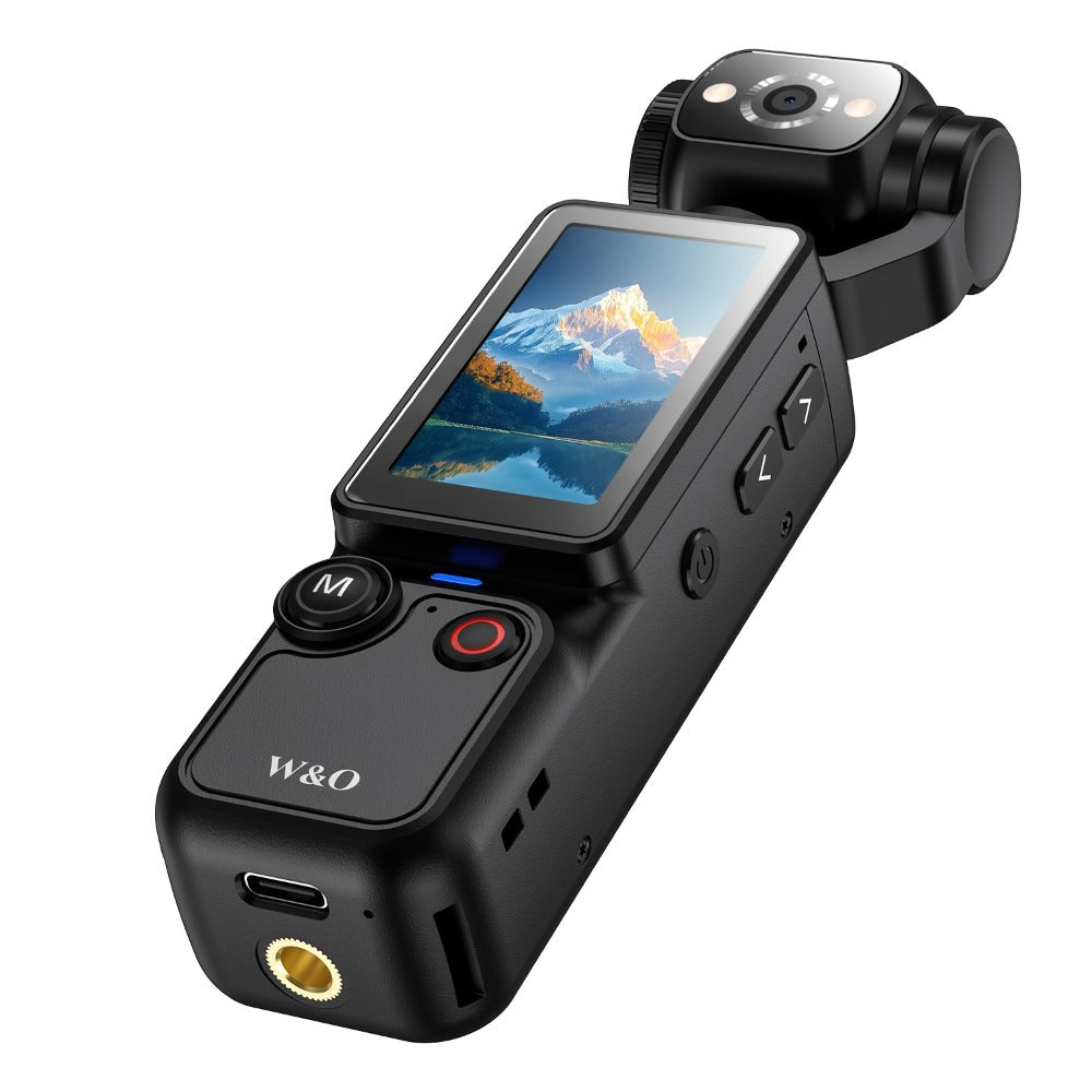 Ultra-Lightweight 4-in-1 Action Camera 1080P | 360° Rotating Lens, Image Stabilization & One-Click Recording – Compact Outdoor Cam for Cycling, Vlogging & Drone-Like Aerial Shooting Effects