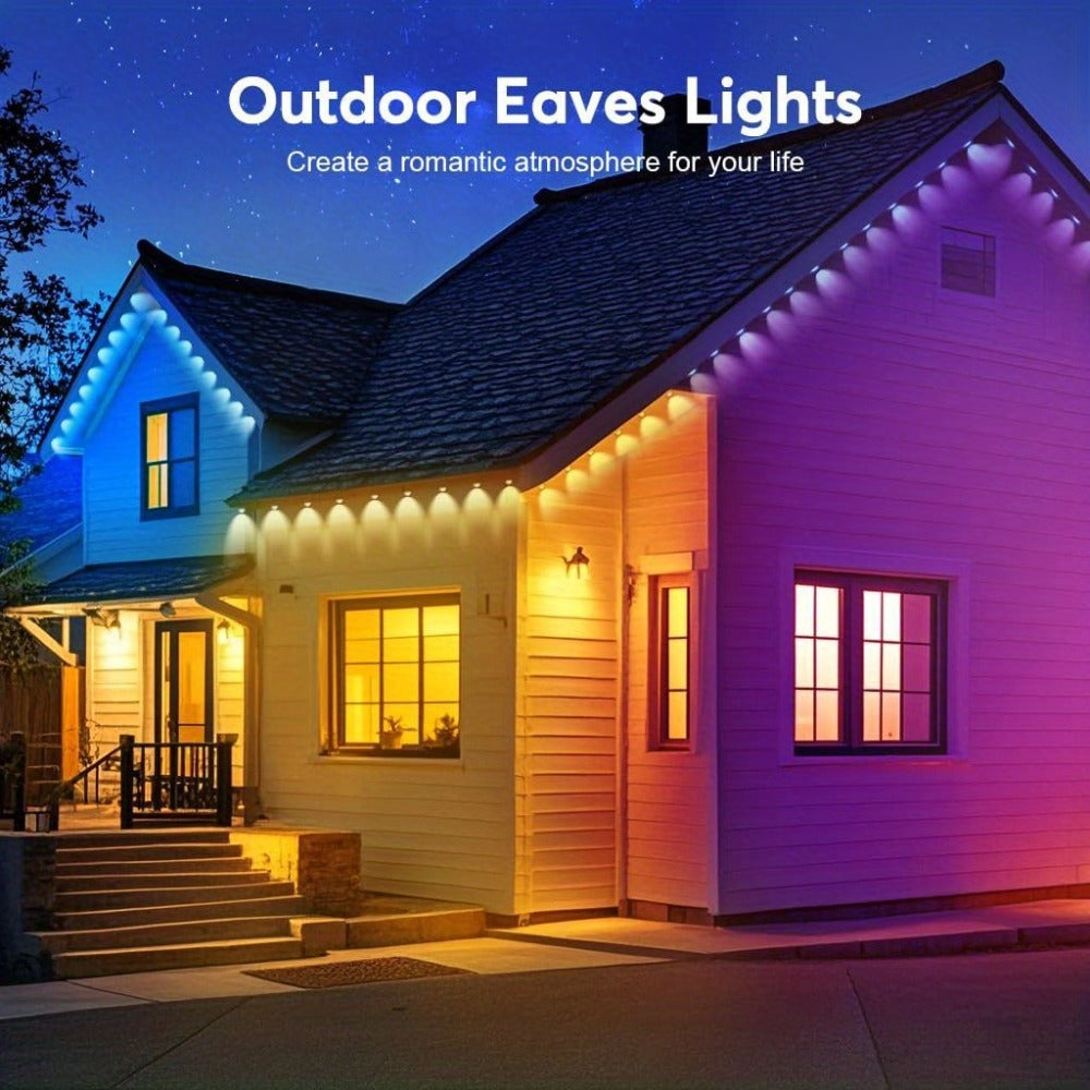 Permanent Outdoor Lights for Eaves RGB Color Changing – Music Sync, Dimmable, Timer | Multicolor & Warm White | 19FT to 200FT | Christmas Holiday Roofline Lighting