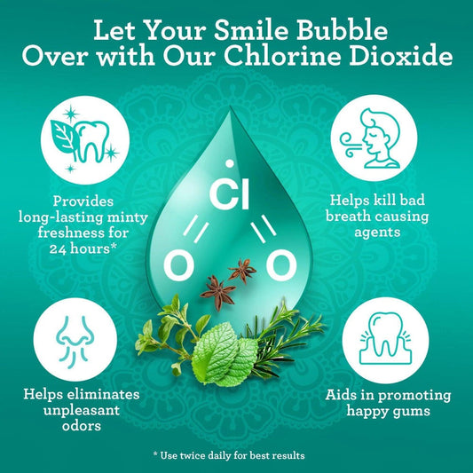 GuruNanda Alcohol-Free Mouthwash with 8 Essential Oils, Fluoride-Free Wild Mint Oral Rinse, 2 x 16 oz