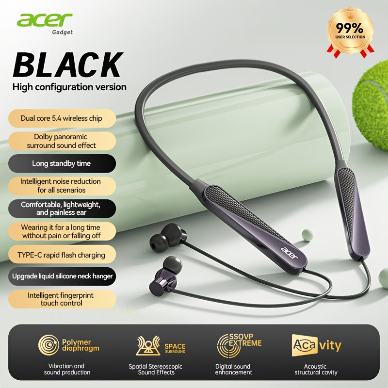 Acer TWS Wireless Earbuds Gaming Mode Low Latency, Noise Isolation Stereo Sound USB-C Charging Long Battery Life, Compatible with iPhone Android Smartphones Tablets for Gaming Workouts Flights Travel