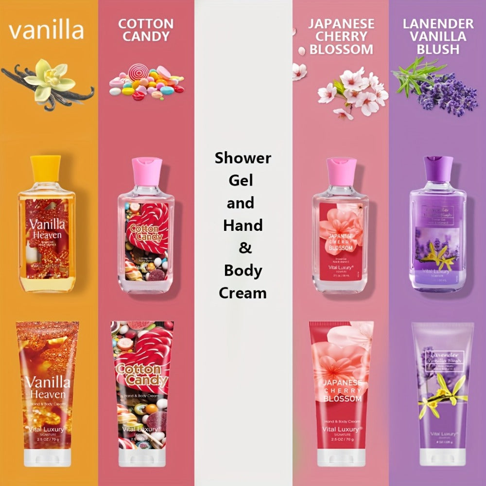 Bath & Body Gift Set 2-Piece Bath Salt Shower Gel & Body Lotion — Home Spa 5 Fragrances Travel Size 88ml+70g | Scented Moisturizing Set for Women & Men | Birthday Christmas Holiday Gift
