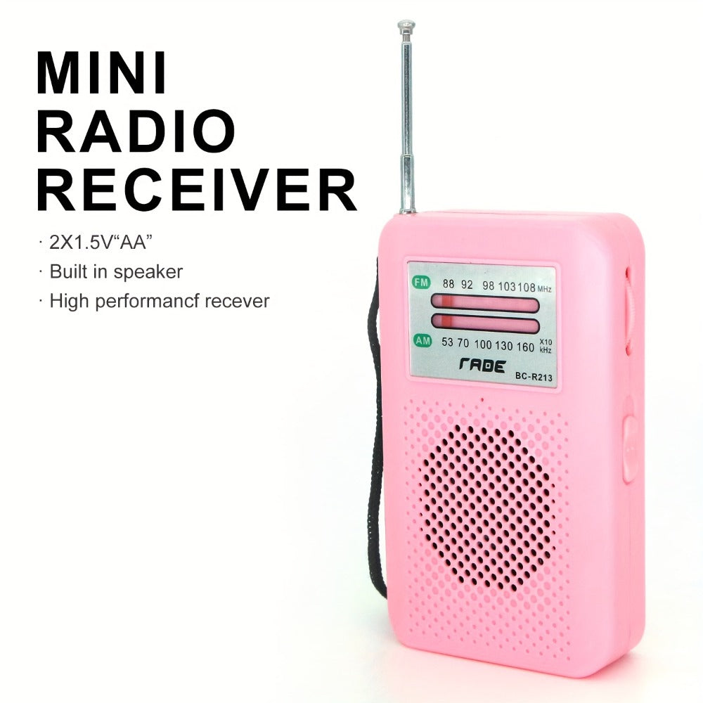 Portable AM FM Radio Battery Powered Handheld with Manual Tuner, Headphone Jack, Built-in Speaker, Adjustable Telescopic Antenna & Wrist Strap for Camping, Travel, Emergency & Outdoor Use