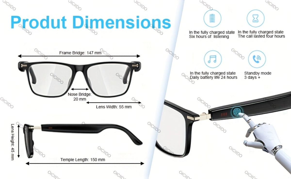 AI Smart Glasses with Real-Time Translation for 160+ Languages, ChatGPT Voice Assistant, HD Calls & Hi-Fi Music – Open-Ear Audio Glasses for Men & Women
