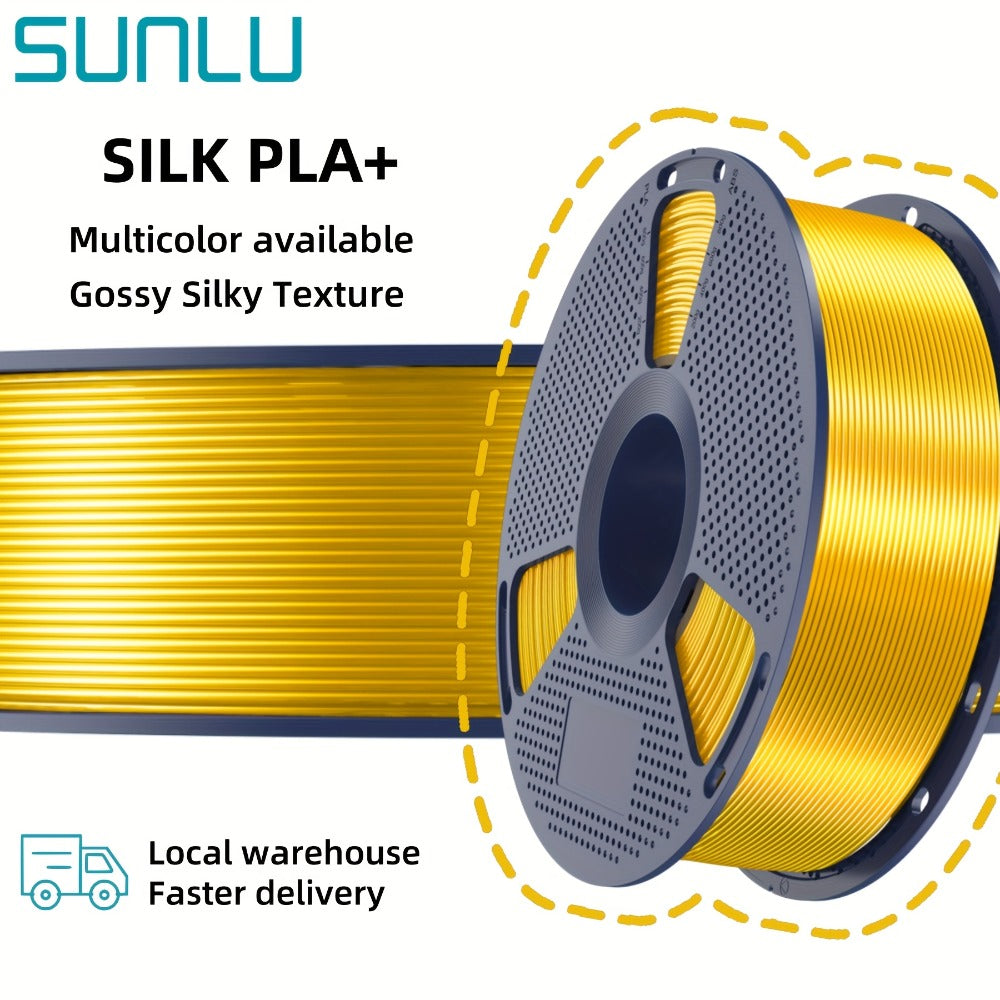 SUNLU PLA+ Filament 1.75mm 1kg Spool Strong Tough Upgraded PLA Smooth Glossy Finish ±0.02mm Accuracy Wide FDM Printer Compatibility Silk Colors