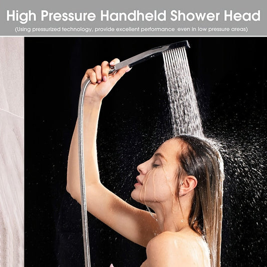 Rainfall Shower Head & Handheld Combo with 4 Spray Modes and 78-Inch Hose