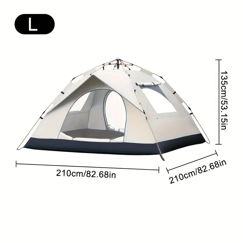 Instant Setup Camping Tent 2 Person 3-Second Auto Pop-Up Fiberglass Poles Oxford Cloth All-Season Zip Closure Hiking Travel Beach Tent Small Large Double Door