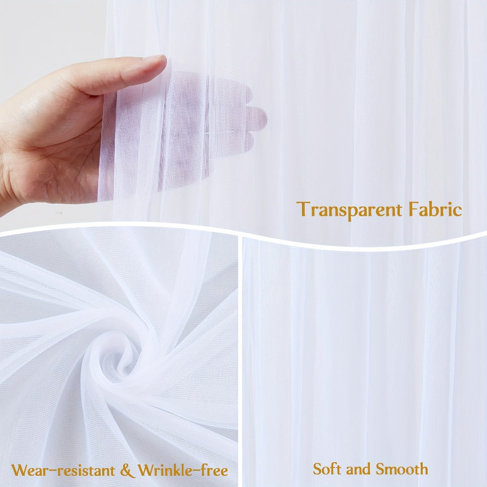 6-Pack Chiffon Ceiling Drapes for Wedding 63x118in - Sheer Polyester Backdrop Curtains with Rod Pockets for Wedding Arch, Party Stage, Photography, Ceremony & Event Decoration Swag