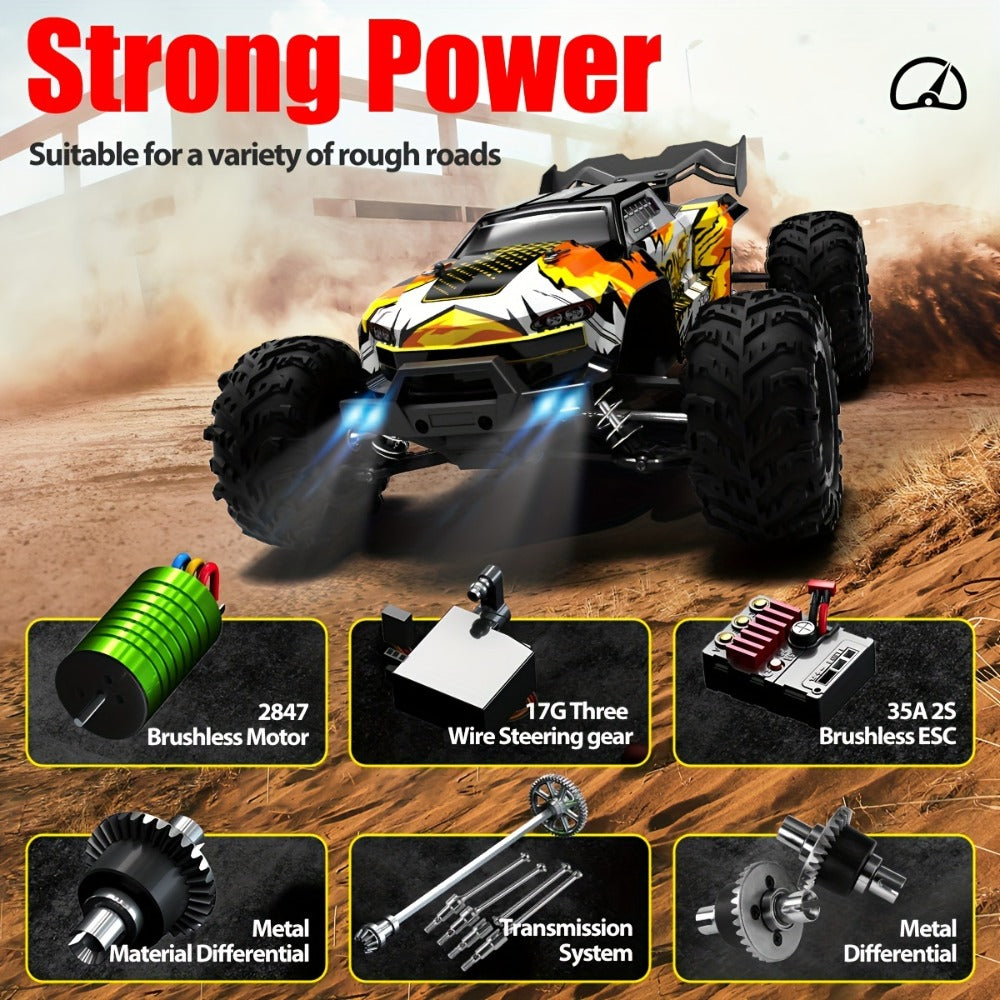 RC Off-Road Car 1:16 Scale 4WD, 70 KM/H 2.4GHz All-Terrain Monster Truck