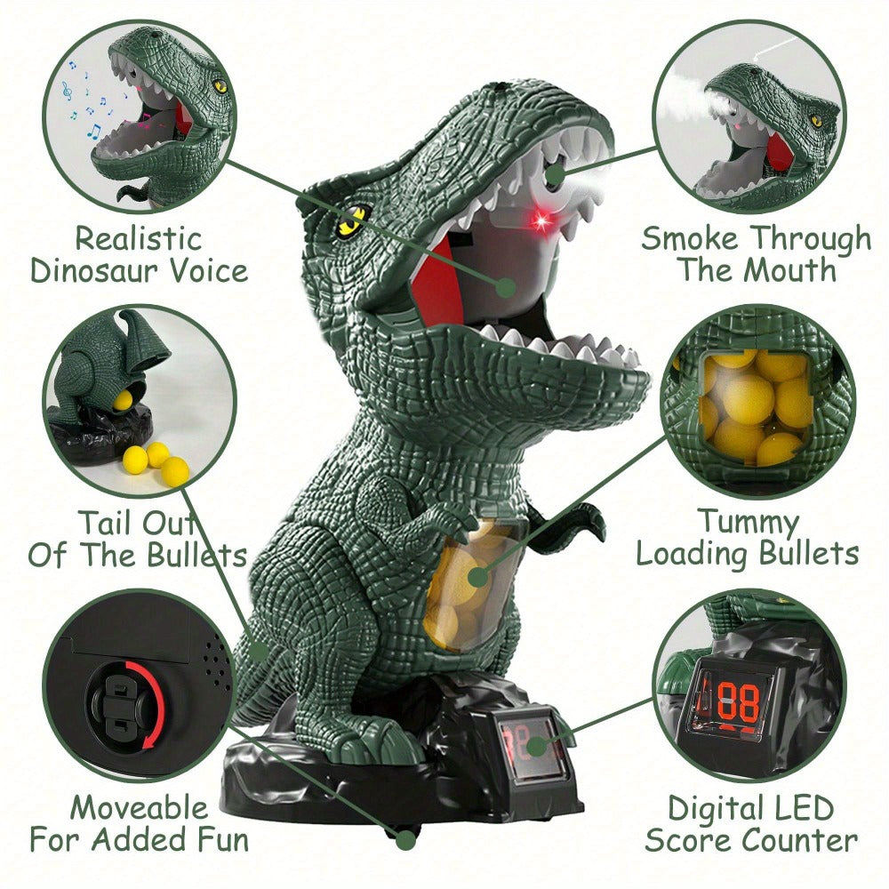 Dinosaur Shooting Toy Set for Kids – Air Pump Foam Bullet Blaster with Moving Dinosaur Targets | Twin Pistol, Family Pack & Launcher Editions | Hand-Eye Coordination | Ages 3-9 Gift