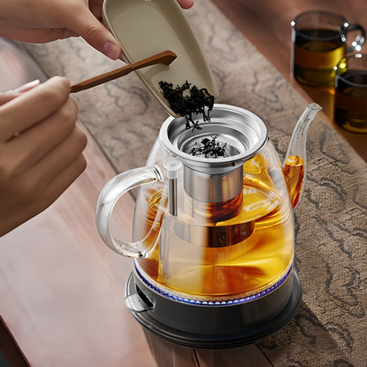 Glass Electric Kettle with Removable Tea Infuser, 1L, for Tea and Pour-Over Coffee